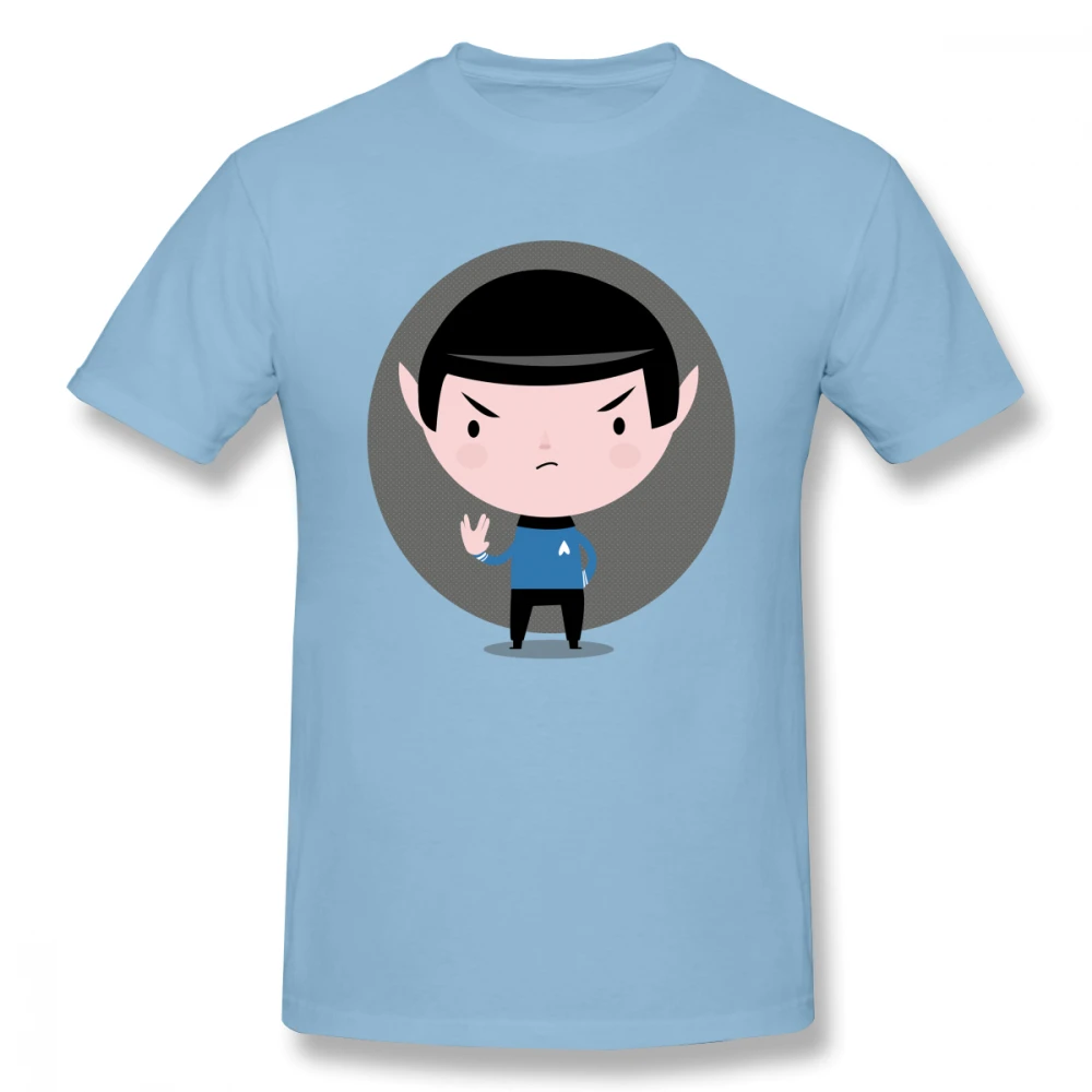 Ретро Звезда Treck Spock Vulcan Salute Футболка мужская из чистого хлопка модная одежда с круглым вырезом Модная Большие размеры новое поступление - Цвет: Небесно-голубой