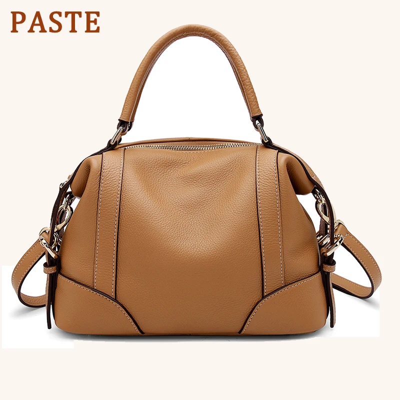 

PASTE genuine leather shoulder bag fashion handbags women tote bag shell ladies high quality female patchwork large capacity