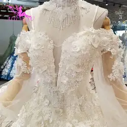 AIJINGYU Свадебная коллекция для невесты рюшами Свадебные платья итальянский уникальный невесты Классический кружево платье скромное