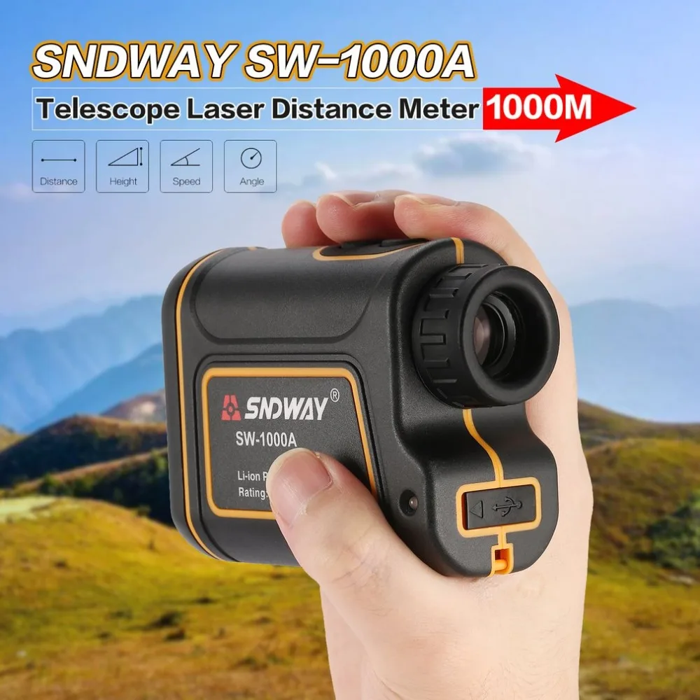 

SNDWAY Telescope Laser Rangefinder 1000m Laser Distance Meter 7X Monocular Golf Hunting Laser Range Finder Tape Measure SW-1000A
