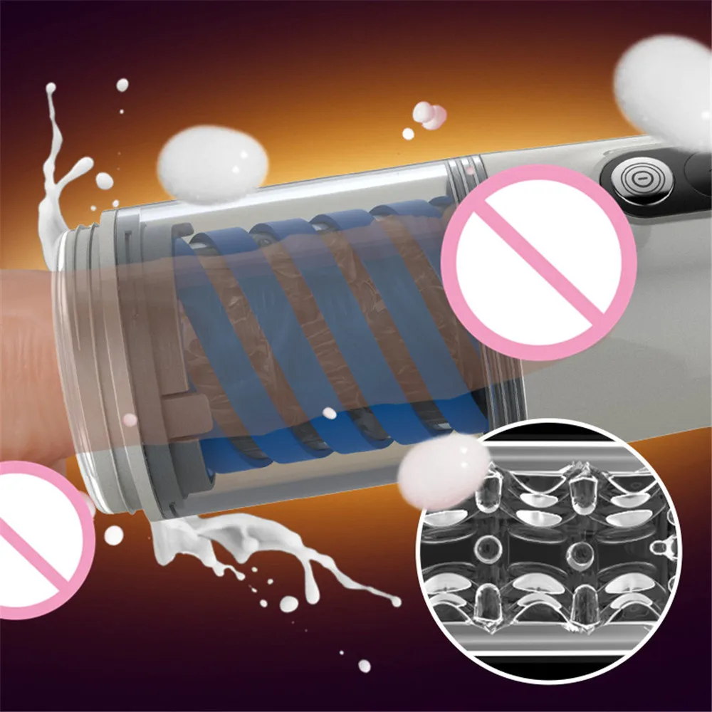 Massage Intelligent Sucking Masturbator Silicone Artificial Vagina Male Hand Free Masturbator Automatic Spin Licking Men Sex Toy (3)