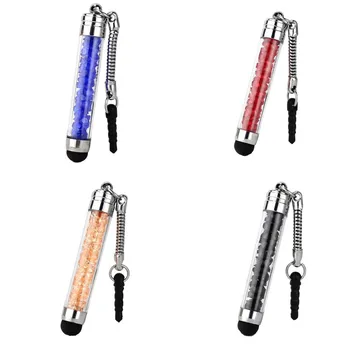 

100pcs/lot Wholesale Good Quality Dust plug Touch Pen Crystal Stylus Pen ultra-soft high sensitive For iphone iPad mobile phone