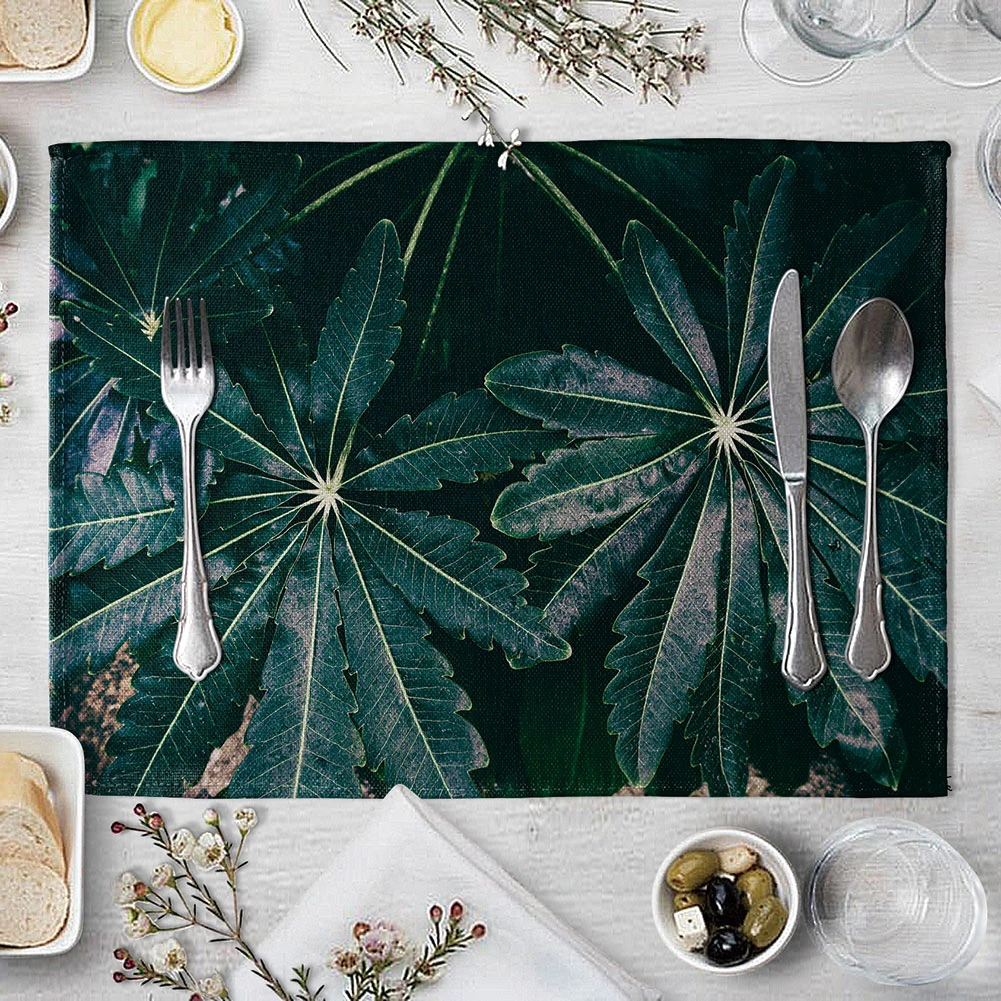 42x32cm Placemat Place Mats For Dining Table Kitchen Dinning Table Mat Decoration Linen Western Pad