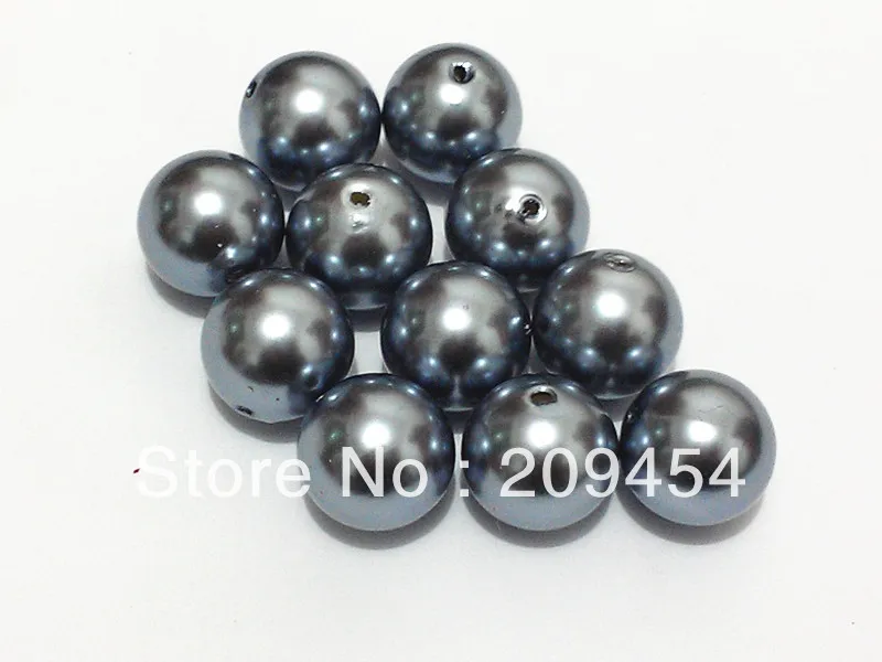 

20mm 100pcs/lot Deep Grey Chunky Round Imitation Pearl Acrylic Beads For Kids Jewelry Making