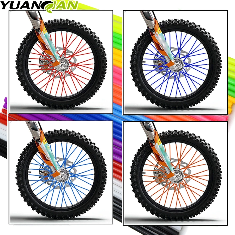 

72pcs Universal Dirt Bike Enduro Off Road Motorcycle Wheel Rim Spoke Shrouds Skins Cover for KTM Honda Yamaha Aprilia kawasaki