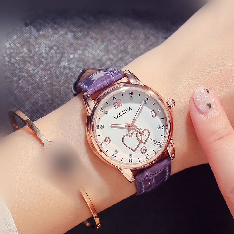 

New Heart-shaped Simple Fashion Watch for Women and Student Popular Gifts for Women Quartz Fashion & Casual Leather Belt