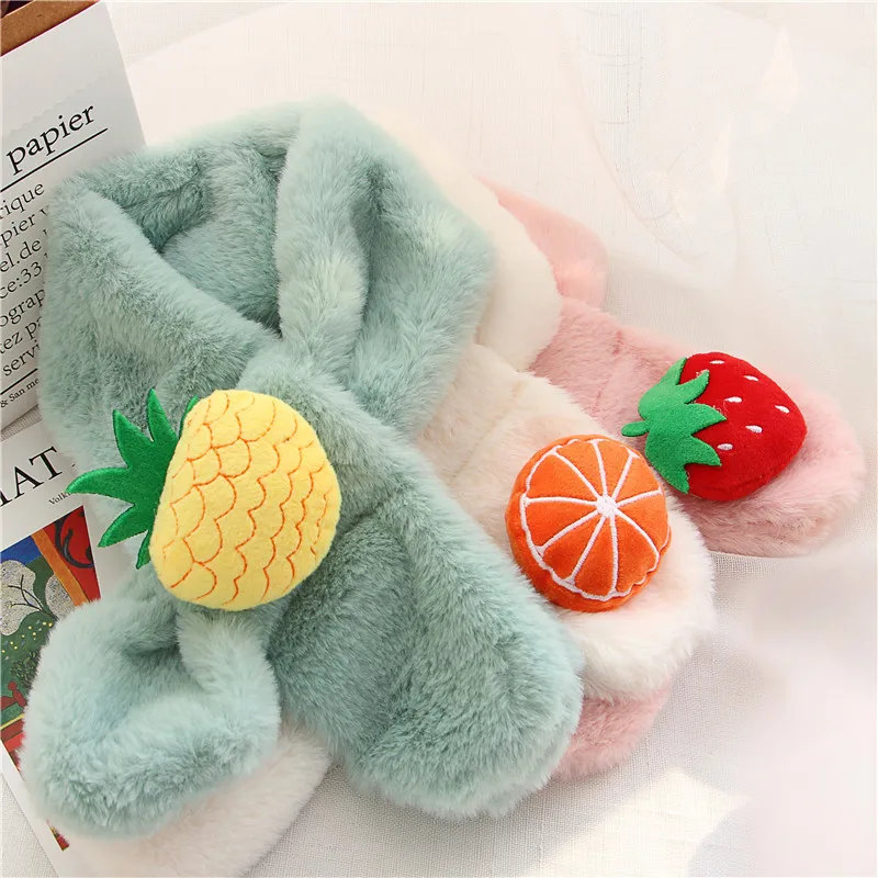 Children's Imitation Rabbit Hair Scarf Detachable Brooch The Tide Autumn And Winter Baby Boy Girl Collar Winter Warm Little Kids Children's Imitation Rabbit Hair Scarf Detachable Brooch The Tide Autumn And Winter Baby Boy Girl Collar Winter Warm Little Kids