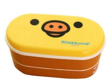 2 слоя мультфильм Rilakkuma Ланчбокс Bento контейнер для еды японский стиль пластмассовая коробка для завтрака - Цвет: Yellow Bird