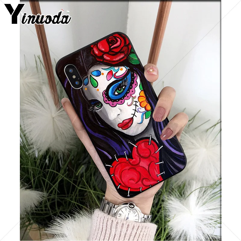 Catrina beautiful rose girl Skull Art
