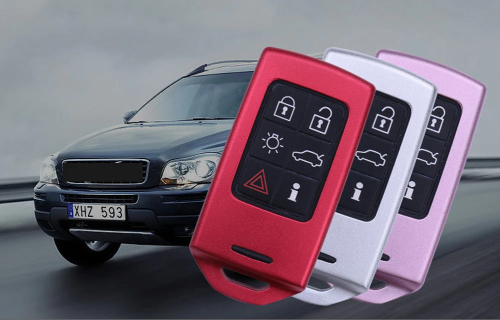 Для Volvo S60 XC60 S80 V60 V40 алюминиевый сплав+ кожаный чехол для автомобильных обложек Romote Key Shell Держатель Аксессуары для стайлинга автомобилей