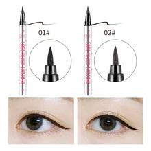 QIC быстросохнущая Черная Подводка для глаз жидкая Водонепроницаемая не Цветущая Deliniador De Ojos подводка для глаз цветной макияж Begin TSLM2