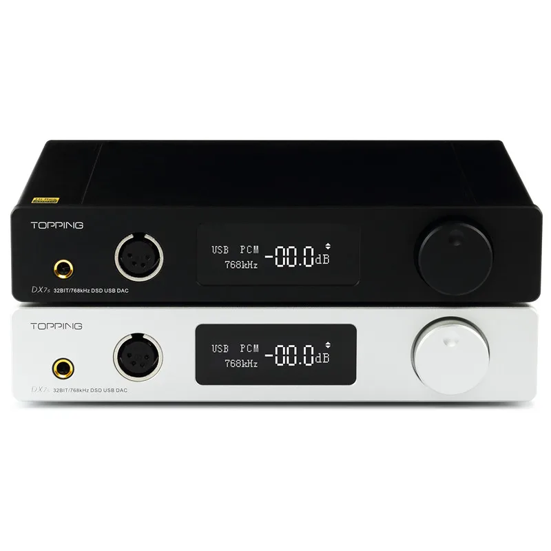 

TOPPING DX7s 2*ES9038Q2M 32Bit/768K DSD512 Full balanced DAC & Headphone amplifier XMOS(XU208)+OPA1612 USB/OPT/AES/COAX input