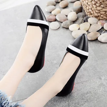 

Autumn New Comfortable and Elegant Flat Shoes Female Pointed Head in the Wild Heightening Flat with Single Shoes Women's Shoes