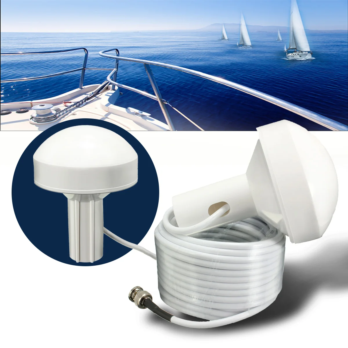 

External Marine Boat GPS Receiver Antenna BNC Male Plug Connector 5 Meters