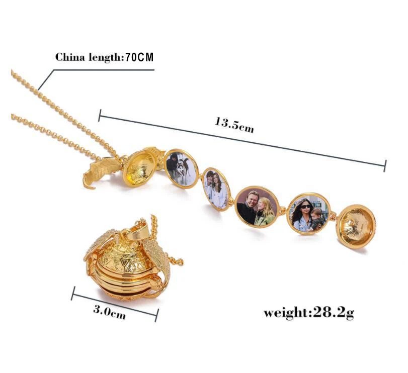 Волшебное 4 фото ожерелье с подвеской-замочком с памятью плавающие Крылья Ангела семейные фотографии подарок модное ювелирное изделие KAN003