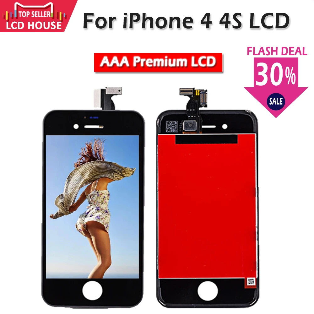 Качество AAA для iPhone 4 ЖК сенсорный экран дигитайзер Замена ЖК-дисплея 4S сборный