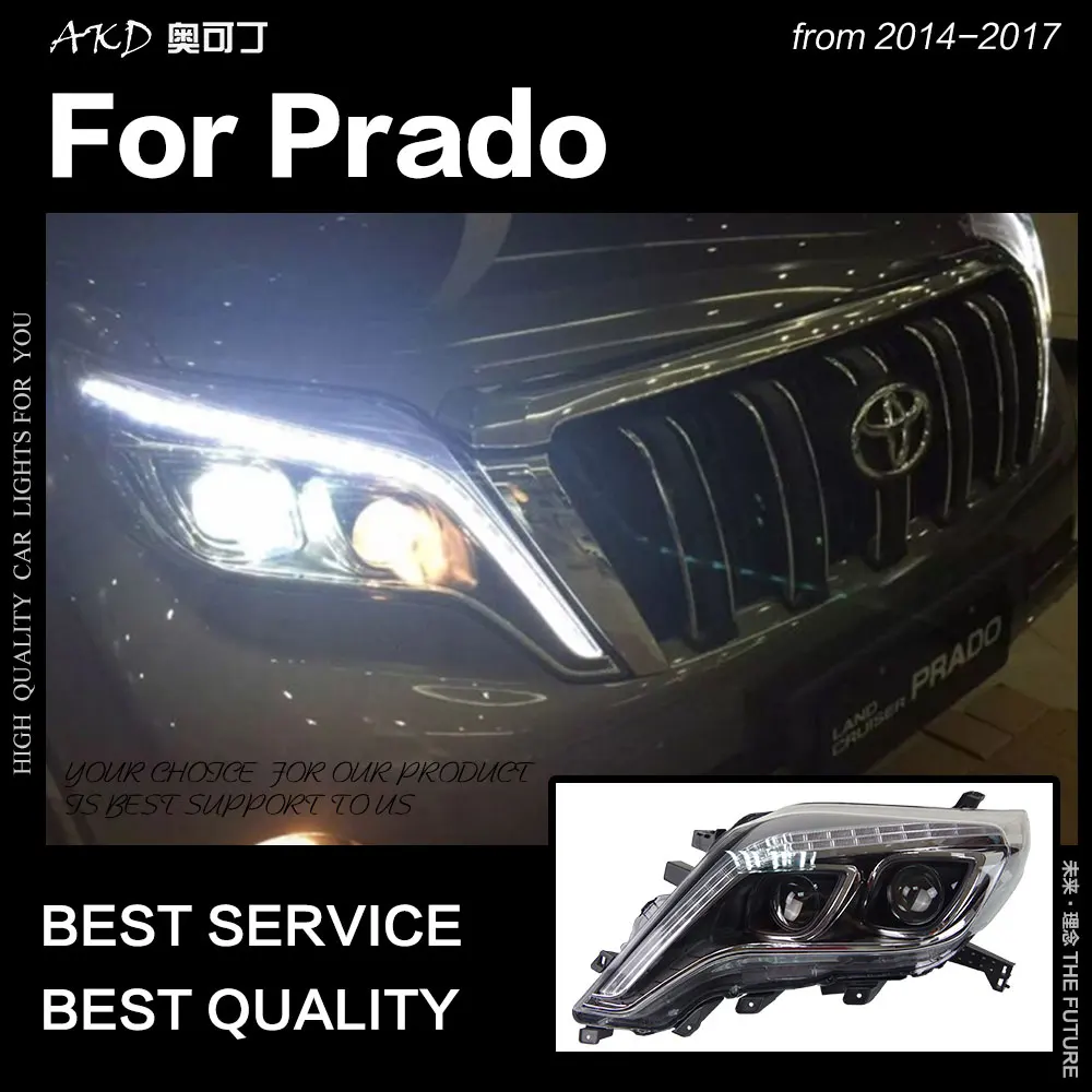 AKD автомобильный Стайлинг для Toyota Prado LC150 светодиодный фонарь 2013- Prado светодиодный DRL Hid головной фонарь Ангел глаз биксеноновый луч аксессуары