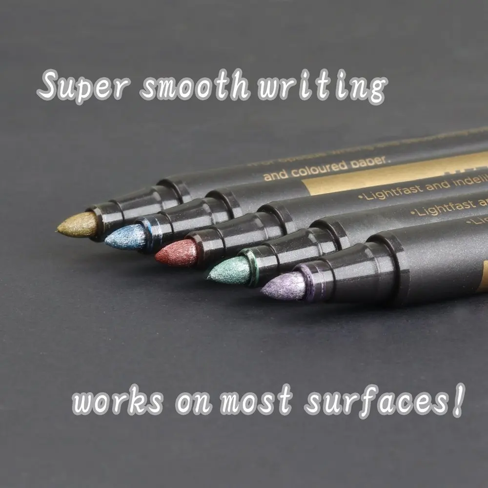 Metallic Marker Pens,10 Colors Metallic Markers for Paper, Canvas