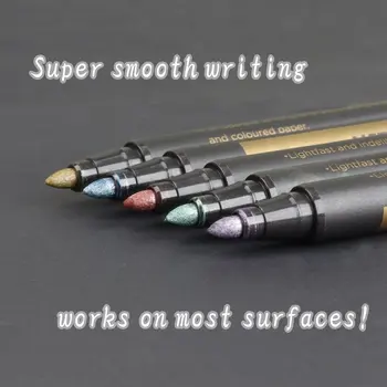 

Metallic Marker Pens,10 Colors Metallic Markers for Paper, Canvas, Glass, Porcelain, Ceramics, Cloth, Wood,Stone,DIY Photo Album
