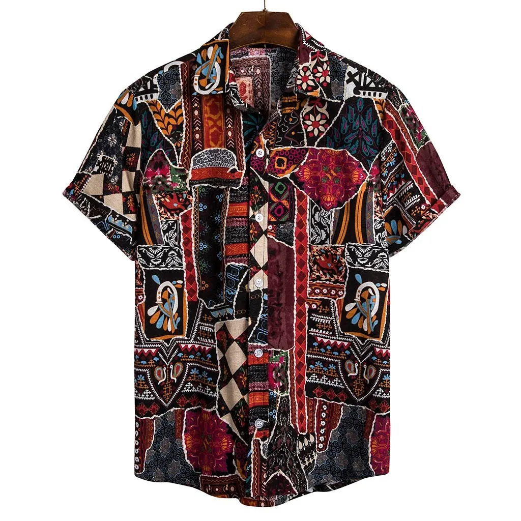 

Hawaii 2019 new summer men linen shirt casual men's shirt black thin breathable slim short sleeve shirts plus size 3xl Clothing