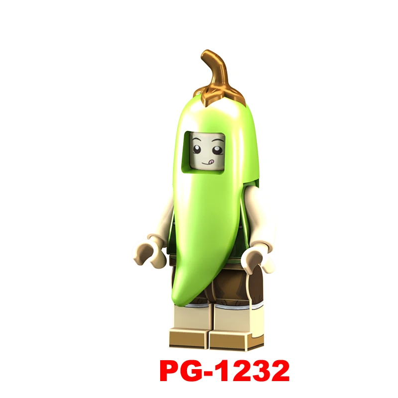 

Single sale original building blocks of fruits and vegetables seed pineapple strawberry chili girl eggplant peanut mango PG1232