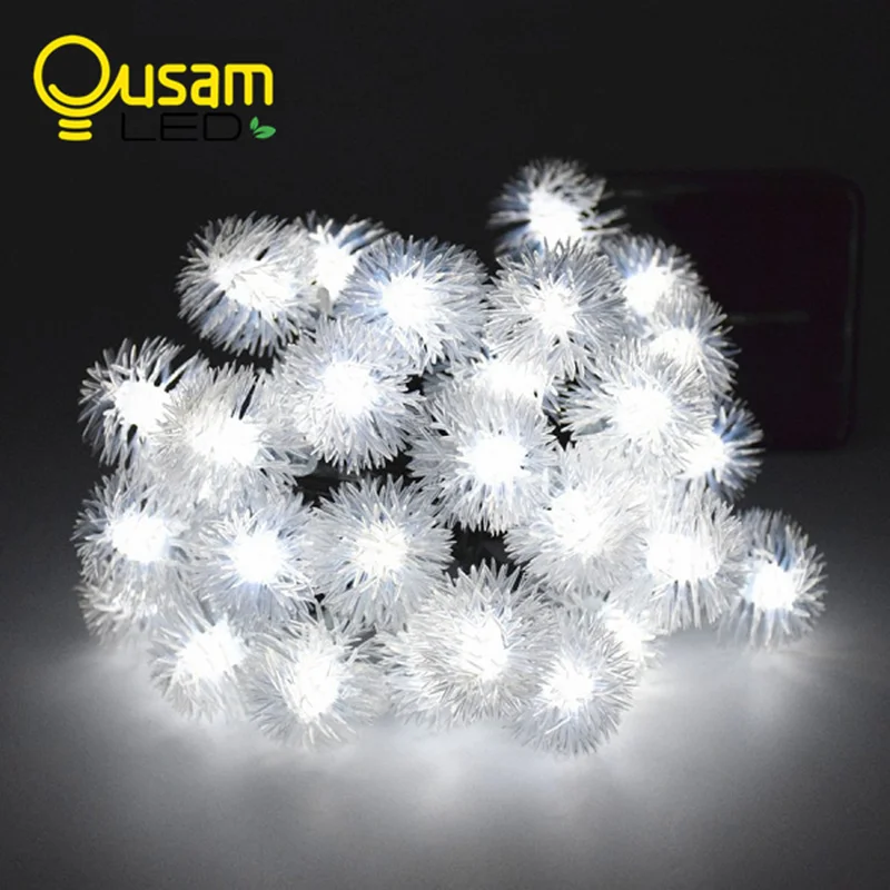 

LED Solar Garland String Lights Snow Ball 8Modes Garden Christmas Party Festival Decorative Lighting 6M 30led Waterproof