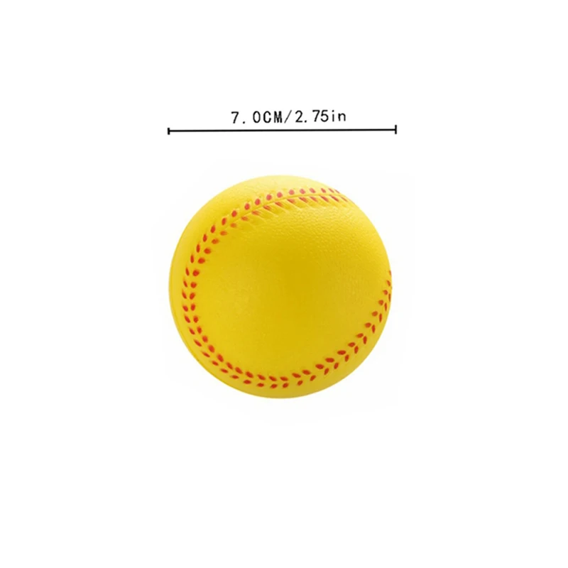 Детская бейсбольная база земля практика тренировочный мяч пена Софтбол студент Мягкий Бейсбол PU бейсбол 2 цвета диаметр 7/7. 5 см - Цвет: Yellow Diameter 7.cm