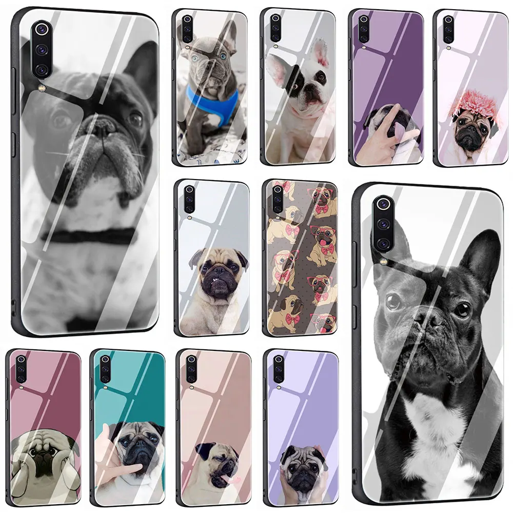 Puppy Pug Bunny French Bulldog Tempered Glass Phone Cover Case For Xiaomi Mi 8 9 Redmi 4X 6A Note 5 6 7 Pro Pocophone F1 | Мобильные