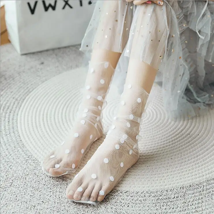 

Sweet polka dot school girls socks baby mesh knee high long socks for kids summer socks toddler girls booties socks children