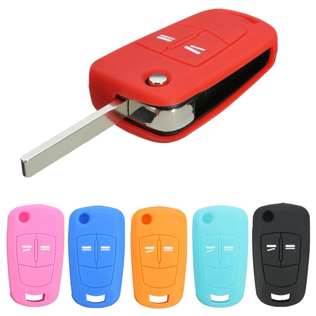 Silicone Flip Key Case 2 Button fob Cover for Vauxhall Opel Astra
