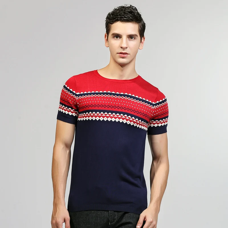 

2018 New Summer Slim Fit T-shirt Man Short Sleeve Knitted Sweater Thin Casual T Shirt Male Tops Tees High Quality Men's Clothing
