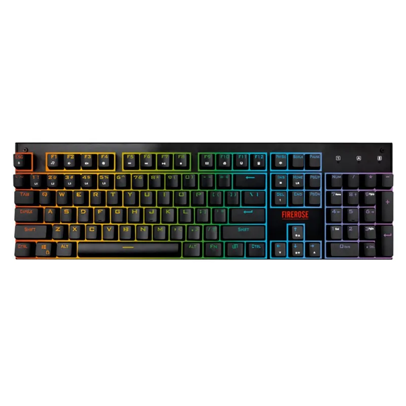 

Firerose MK3 Ergonomic Waterproof Chroma LED Illuminated Mechanical Gaming Keyboard For Gamer PC 104 Key Wired Keyboard