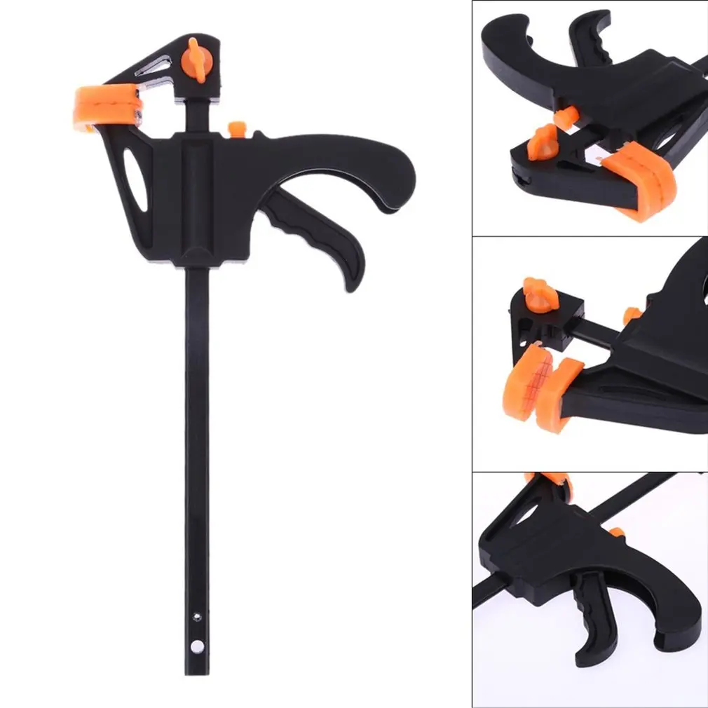 

4 Inch Quick Ratchet Release Speed Squeeze Wood Working Work Bar Clamp F Clamp Spreader Gadget Tool DIY Hand Tool