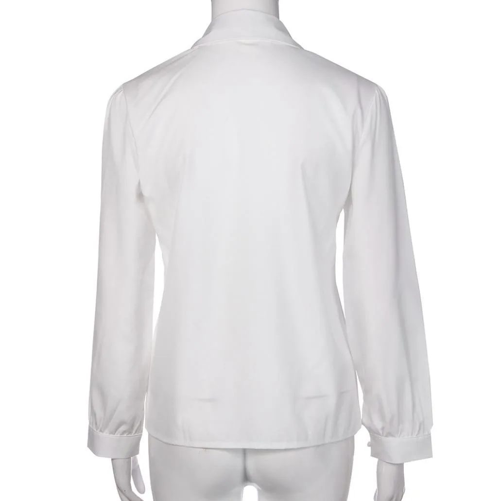 Женская модная повседневная однотонная блузка с длинным рукавом, рубашка с отворотом, блузка, рубашка, женская рубашка с отложным воротником, обычные блузы, летние рубашки