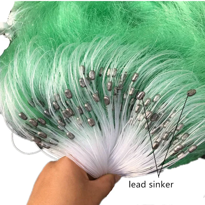 green line Single layer fishing net gill net 70m-100m fishing network monofilament nylon net rede de pesca smal mesh small mesh