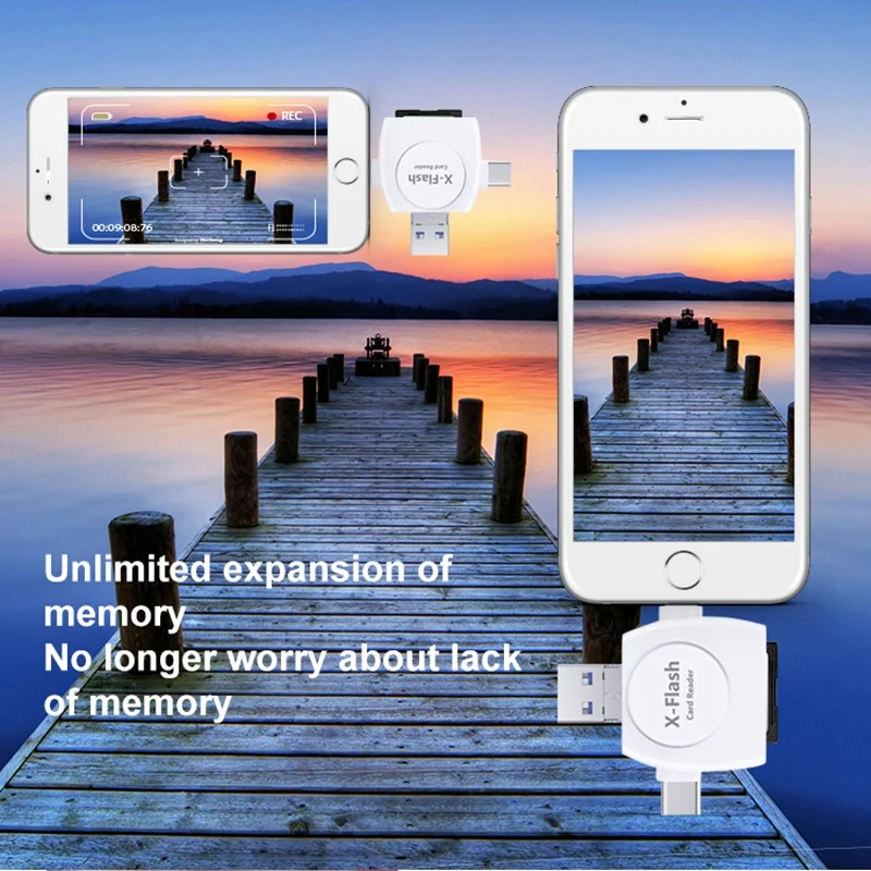 Kismo 4 в 1 type-c/Lightning/Micro USB/кардридер Micro SD кард-ридер для iPhone/iPad/Android камера кард-ридер OTG