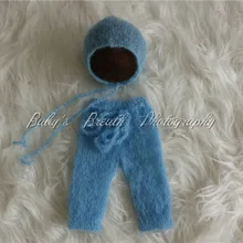 Кружевная мохеровая шапочка, комплект со штанами, реквизит для фотосессии для маленьких мальчиков и девочек