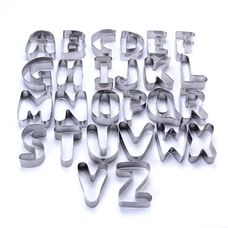 

26Pcs Large Size English Alphabet Letters Cookie Cutter Cake Decoration Stainless Steel Biscuit Mould Sugarcraft Baking Tools