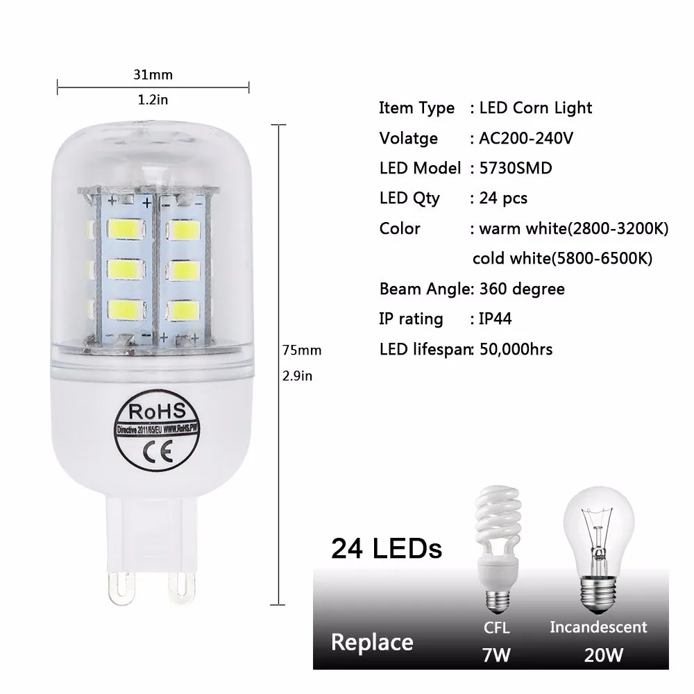 7 Вт, 12 Вт, 15 Вт, 20 Вт, Bombillas светодиодный лампы SMD 5730 lamparas G9 Светодиодный светильник 24 36 48 56 69 72 светодиодный s лампада 220V лампы ампулы свечи приспособления для чистки