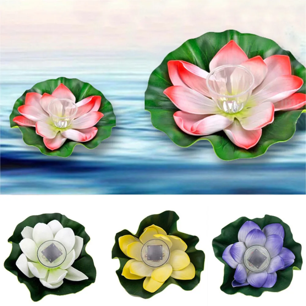 

1 Pcs Solar Pool Lotus Light 7 color RGB Outdoor Solar Floating Lotus Lamp Pool Pond Garden Decoration Water Flower LED Lamp