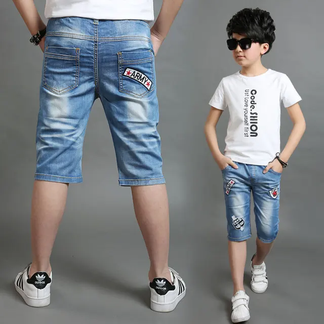 Boy Short Jeans Blue Color 4 13 Years Old Baby Boy Clothes Summer
