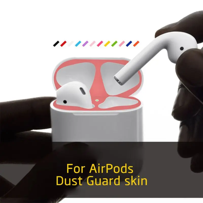 6 пар красочных защитных стикеров чехол Пылезащитная Кожа Защита от пыли для Apple Airpods наушники зарядная коробка#520