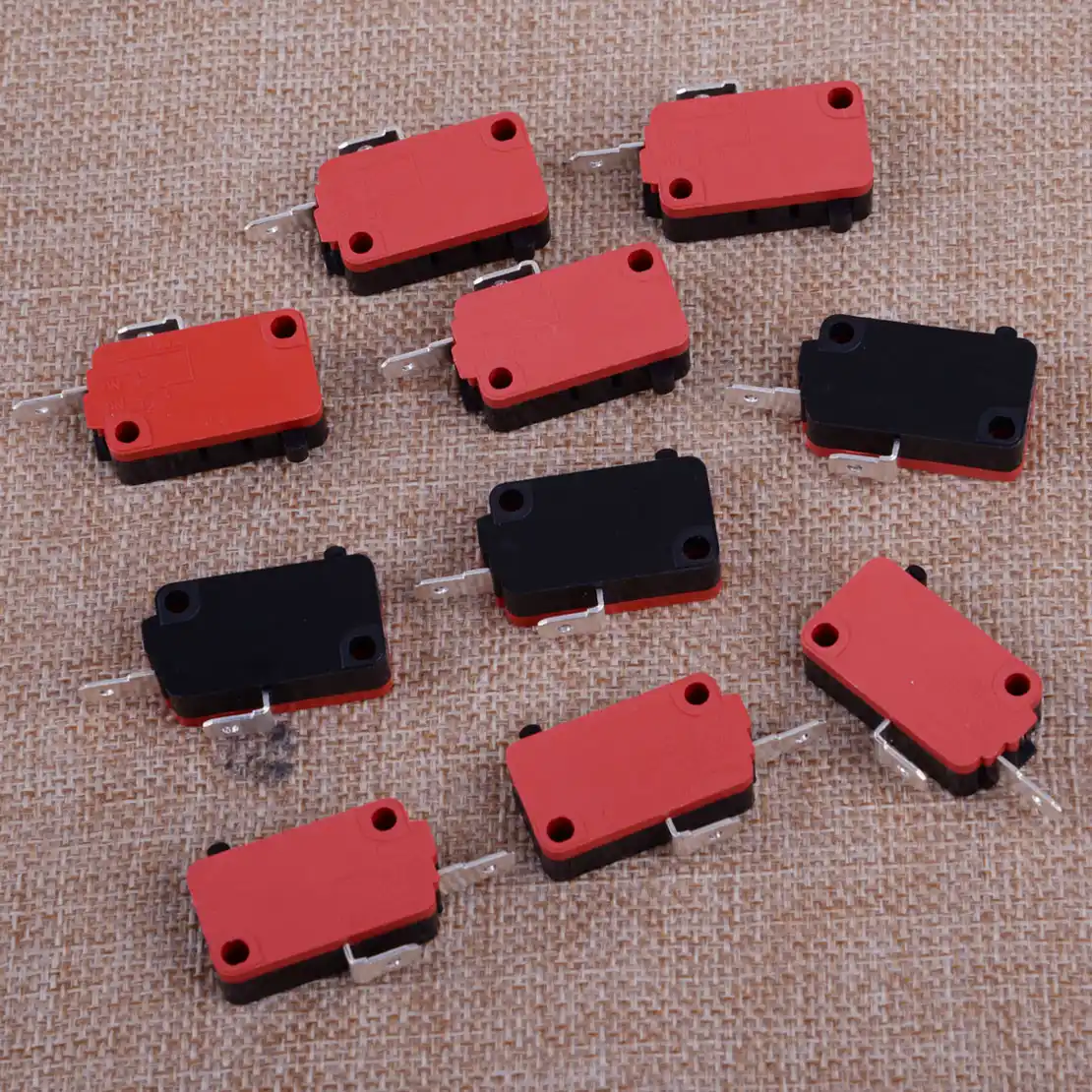Letaosk New 10pcs Black Red Silver Microwave Oven Door Switch