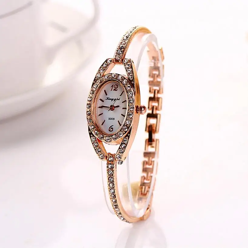 Crystal Quartz Watch Women Luxury Diamond Bracelet Wrist Watches Women Fashion Stainless Steel