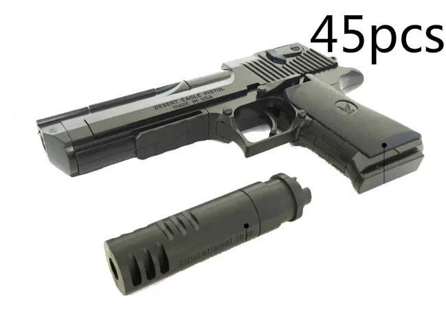 777A M1911 пистолет пустынный Орел воздушный мягкий Ak47 Снайпер M4a1 детские игрушки 45 шт Строительный блок игрушечный пистолет - Color: no box