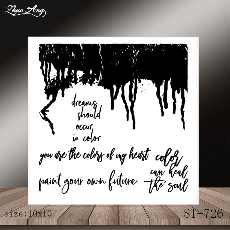 

ZhuoAng beautiful color in my heart Clear Stamp Seal for DIY Scrapbooking Photo Album Card Making DIY Decoration Supply