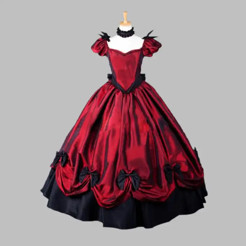 red victorian dress