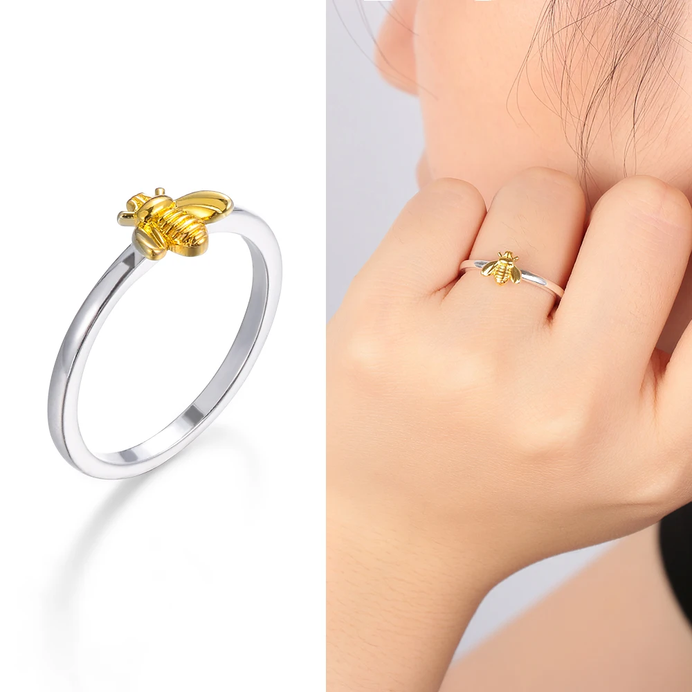 

Cute Insect Bee Midi Finger Ring 925 Stacking Women Girls Slim Band Ring Charm Party Charm Unique Gift Jewelry