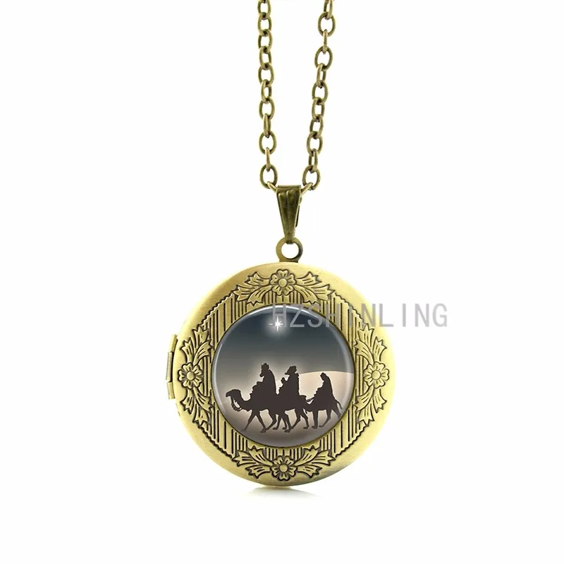 Винтажное ожерелье с медальоном маги силуэт wo для мужчин, Три мудрых человека, Рождественская звезда Вифлеема, модные украшения для Иисуса, CM32