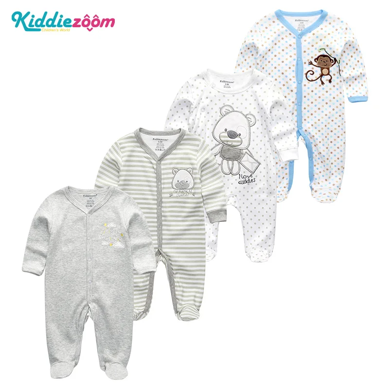 Зимний костюм 4 шт./лот Одежда для новорожденных мальчиков Roupas de Комбинезоны из 100%